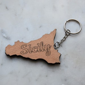 Sicily-shaped key ring