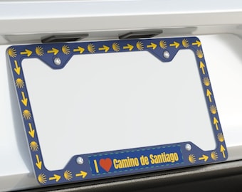 Camino de Santiago Metal License Plate Frame,Camino de Santiago buen Camino  Car accessory camino Santiago Licence Plate, Bumper Plate
