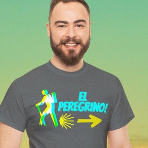 El Peregrino designed for adventurous men. Unleash your Camino de Santiago style in comfort! Unisex Heavy Cotton Tee P01