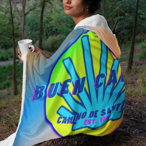 Camino de Santiago  hooded blanket Cozy Camino de Santiago de Compostela Hooded blanket TD1