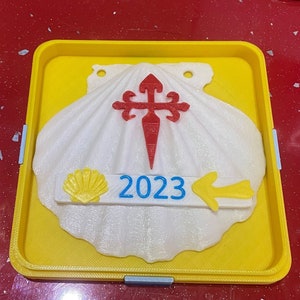 Customized and Personalize your Camino de Santiago Shell with St James Cross . Pilgimage Souvenir.Your shell ready for your journey
