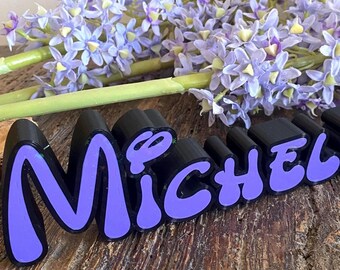 Holographic Desk Name Sign – Custom Teacher Gift, PLA Name Plate