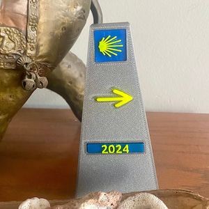 Marcador personalizado del Camino de Santiago, Flecha de Santiago, Flecha del Camino de Santiago y Concha. Personalízalo