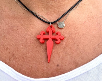 Cross of St James, Camino de Santiago, Saint Jacques Pendant, Charm Pendant, adjustable; A101