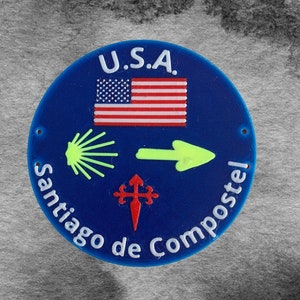 Camino de Santiago Patch voor rugzak of hoeden, Onze Camino de Santiago landvlag-badge, Pronk met uw landschild onderweg