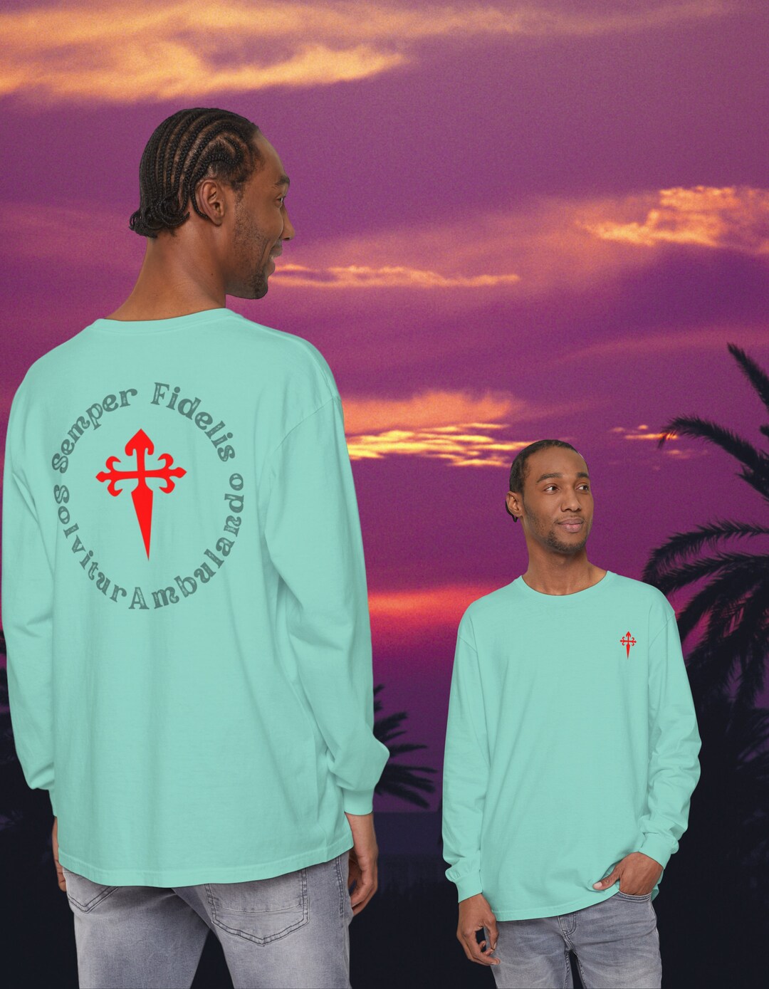 Camino De Santiago Long Sleeve Tee Shirt, Saint James Cross Long ...