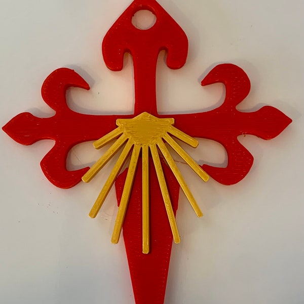 Ornement croix et coquillages du Camino de Santiago Camino de Santiago, chemin, pèlerinage, pèlerinage, chemin, sac à dos, A101