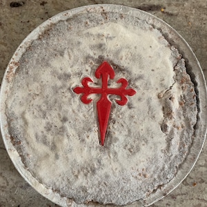 Cruz del Camino de Santiago, Cruz de Santiago, Adorno de Pastel para Pastel de Santiago y cualquier otro pastel o pastel. Adorno de pastel. Cruz de topper de pastel de bautismo