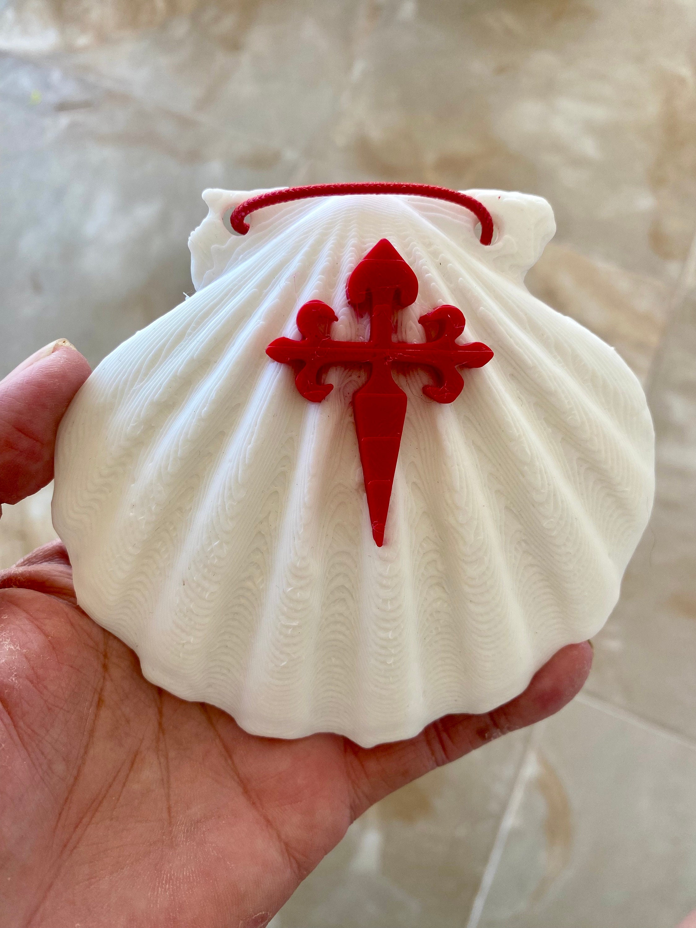 Camino de Santiago Shell with St James Cross . Pilgimage Souvenir.Your Camino de Santiago shell ready for your journey