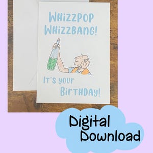 AFDRUKBARE BFG-wenskaart, Roald Dahl, grote vriendelijke reus, grappige woordspeling, verhaalkaart, kaarten voor familie, kaarten voor vrienden, gelukkige verjaardag