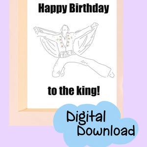 Tarjeta de feliz cumpleaños para imprimir, tarjetas de ocasión, tarjetas para la familia, tarjetas de felicitación, tarjetas de cumpleaños, tarjetas abstractas, Elvis Presley