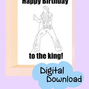 Tarjeta de feliz cumpleaños para imprimir, tarjetas de ocasión, tarjetas para la familia, tarjetas de felicitación, tarjetas de cumpleaños, tarjetas abstractas, Elvis Presley
