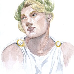 Julian watercolor portrait painting original