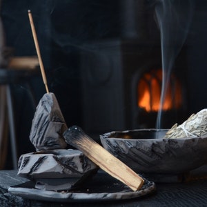 Japansk keramikrökelsehållare, kladdskål, Palo Santo-brännare, rökelsehållare, askfångare eller ljusfat