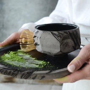 Chawan, Matcha Bowl, Master Handmade Kurinuki Cup, Japanese Ceramics, Minimalistic Wabi Sabi for Slow Living rituals