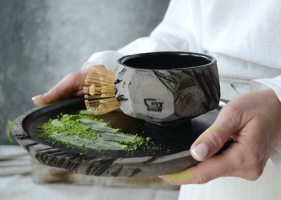 爆買い 英語 Chawan, Matcha Japanese Cup, Kurinuki Handmade Master Bowl, 工芸品