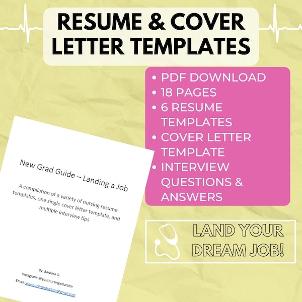 New Grad Guide - Nursing Resume & Cover Letter Templates