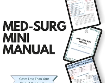 Med-Surg Nursing Study Guide | Med-Surg eBook for Student Nurses 2025 | Digital Download | Nursing School Notes Bundle | Quick Reference