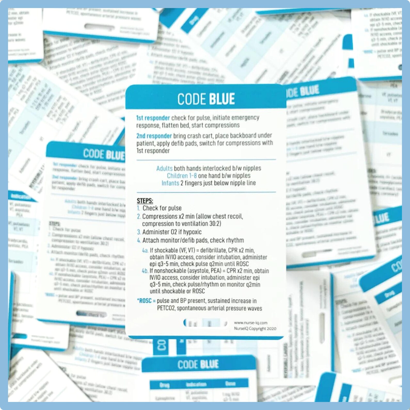 Code Blue Nursing Reference Card for Nursing Students + Nurses | RN ...