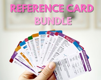 Nursing Reference Card Bundle - Perfect Gift for Nursing Students and New Grad Nurses