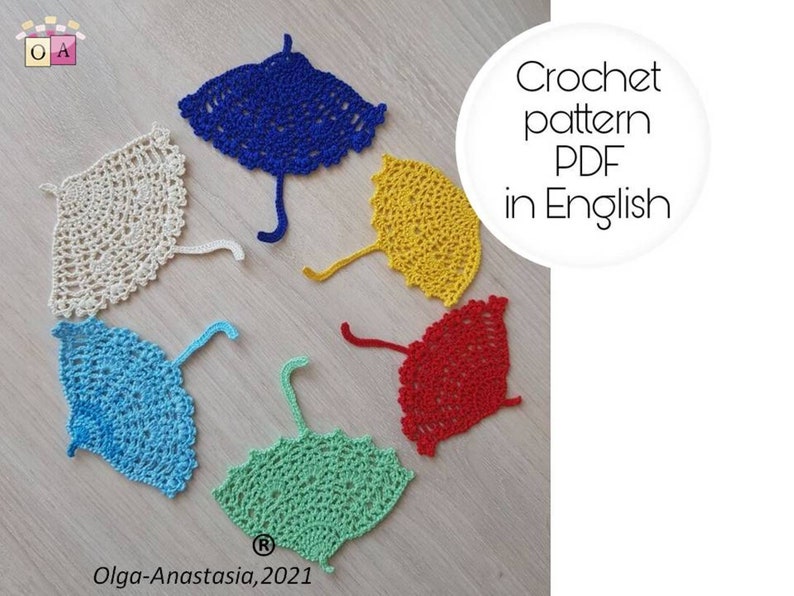 Сrochet umbrella motif pattern Irish lace motif Crochet Applique Pattern Crochet umbrella pattern Lace Motif Crochet nursery pattern image 1