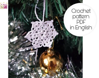 Snowflake Crochet Pattern: Christmas Ornament (PDF Pattern)