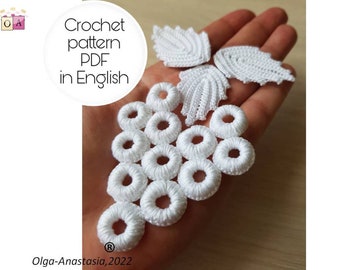 Grape motif pattern crochet- vintage crochet- vintage crochet pattern- pattern crochet grapes- fruit crochet tutorial- antique motif pattern