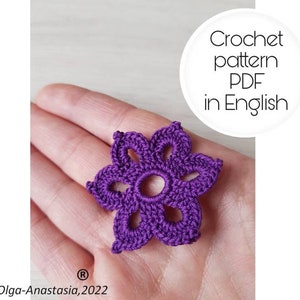 Crochet flower pattern -Irish lace pattern - vintage crochet patterns - crochet applique - 3D crochet pattern- crochet tutorial Irish lace