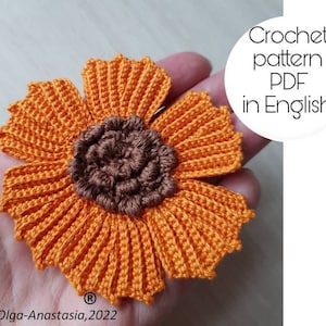 Fall centerpiece flower crochet pattern- Crochet pattern motif flower, crochet applique, home décor -motif 3D crochet pattern- crochet mums
