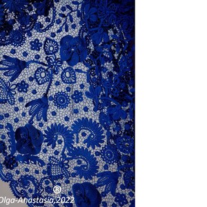 Blue Irish Lace Crochet Dress Pattern: 3D Flower Motif (PDF Pattern) image 9