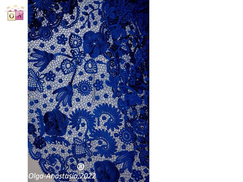 Blue Irish Lace Crochet Dress Pattern: 3D Flower Motif (PDF Pattern) image 9