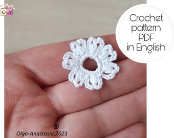 Crochet Flower Pattern: Irish Lace Applique Motif (PDF Pattern)
