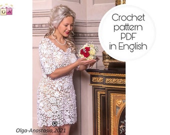 Irish lace- pattern crochet -white wedding dress floral print beach for woman pdf antique lace pdf - lace crochet wedding dress pattern