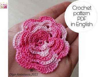 Rose Crochet Pattern: Modern Applique Motif (PDF Pattern)