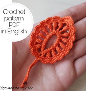 Fall crochet leaves pattern- Irish lace leaf pattern - tutorial crochet -crochet autumn leaf applique pattern -crochet leaves Thanksgiving