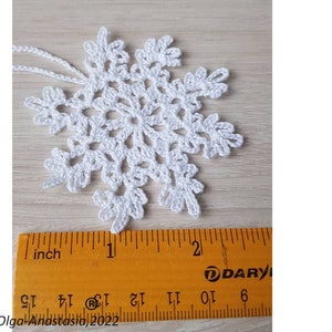 Snowflake crochet pattern Christmas décor crochet easy snowflake pattern crochet tutorial Snowflake crochet holiday decoration image 4