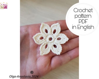 Medium daisy crochet flower pattern - how to crochet daisy step by step crochet instruction - crochet elegant flower point petals