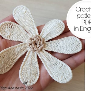 Schema all'uncinetto con margherite - pizzo irlandese - motivo floreale 3D - schema all'uncinetto facile - tutorial dettagliato per realizzare una margheritina all'uncinetto - istruzioni per realizzare una margheritina bianca all'uncinetto