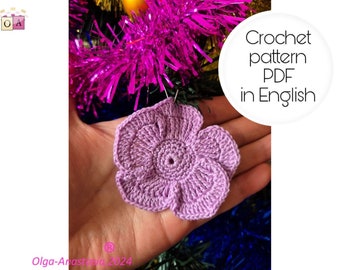 Vintage Pansies Crochet Flower Motif Pattern (PDF)