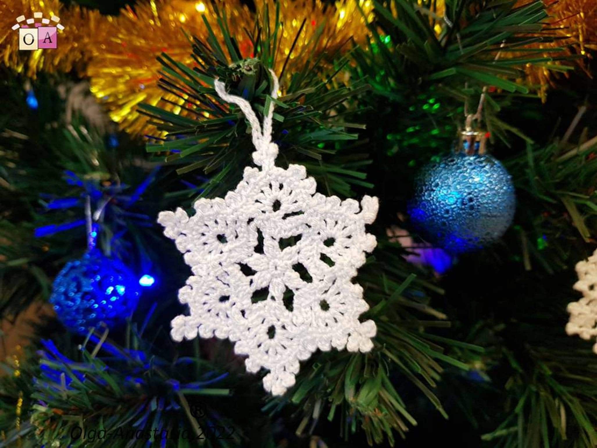 Snowflake Crochet Pattern Christmas Décor Crochet Easy - Etsy