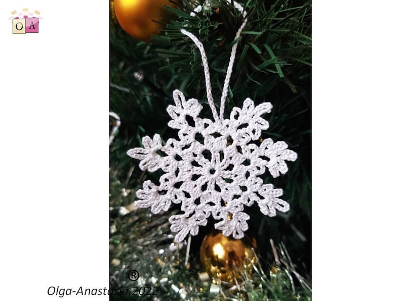 Snowflake crochet pattern Christmas décor crochet easy snowflake pattern crochet tutorial Snowflake crochet holiday decoration image 10