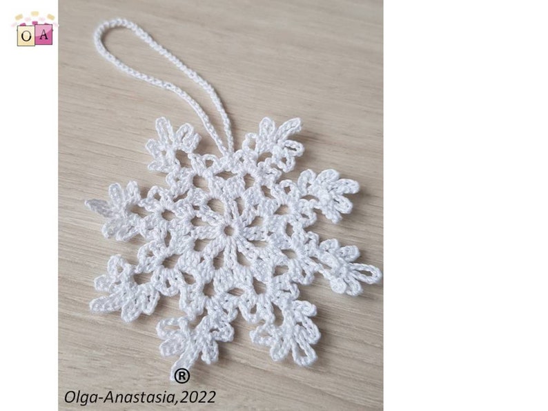 Snowflake crochet pattern Christmas décor crochet easy snowflake pattern crochet tutorial Snowflake crochet holiday decoration image 3