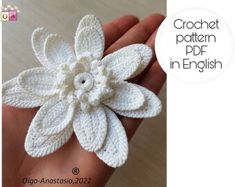 Lotus crochet pattern - crochet motif pattern - crochet tutorials - crochet applique- modern crochet- crochet applique pattern -easy pattern