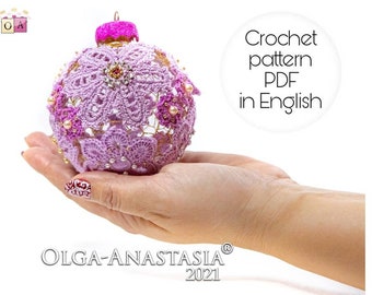 Irish Lace Crochet Christmas Ball Pattern (PDF)