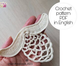 Сrochet motif corn pattern- Irish lace motif -Crochet Applique Pattern - Crochet Pattern- Lace Motifs - Home Décor - crochet scroll tutorial