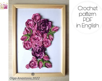 Queen Elizabeth II Irish Crochet Lace Pattern: Floral Portrait (PDF Pattern)