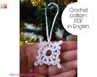 Crochet Snowflake Pattern: Easy Christmas Ornament (PDF Pattern)