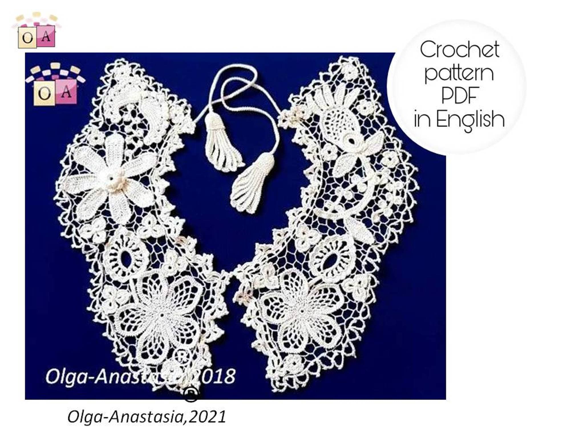 31 Crochet Collar Patterns with Spider Web, Lace, and Strawberry Styles 26 Crochet Irish Lace Collar Pattern: 3D Motif Detachable