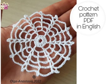 Spider Web Crochet Pattern: Lace Doily Coaster (PDF Pattern)