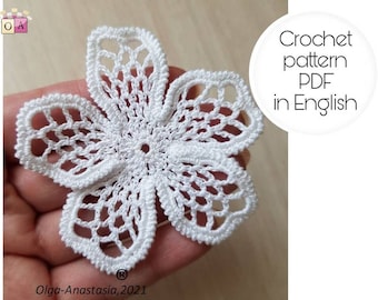 Crochet Flower Pattern: 3D Irish Lace Motif (PDF Pattern)